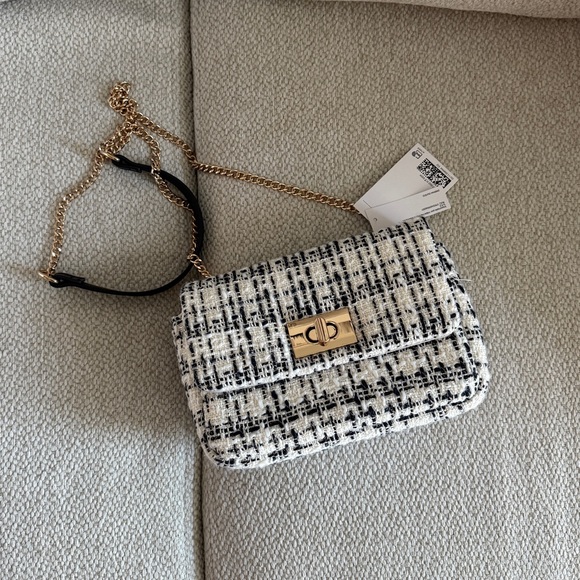 Tweed textured crossbody checked bag - Picture 7 of 9